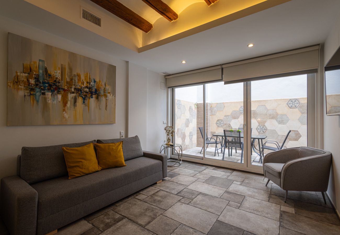 Apartamento en Valencia - CENTER MODERN 1BR 2Bth TERRACE WI-FI AC 