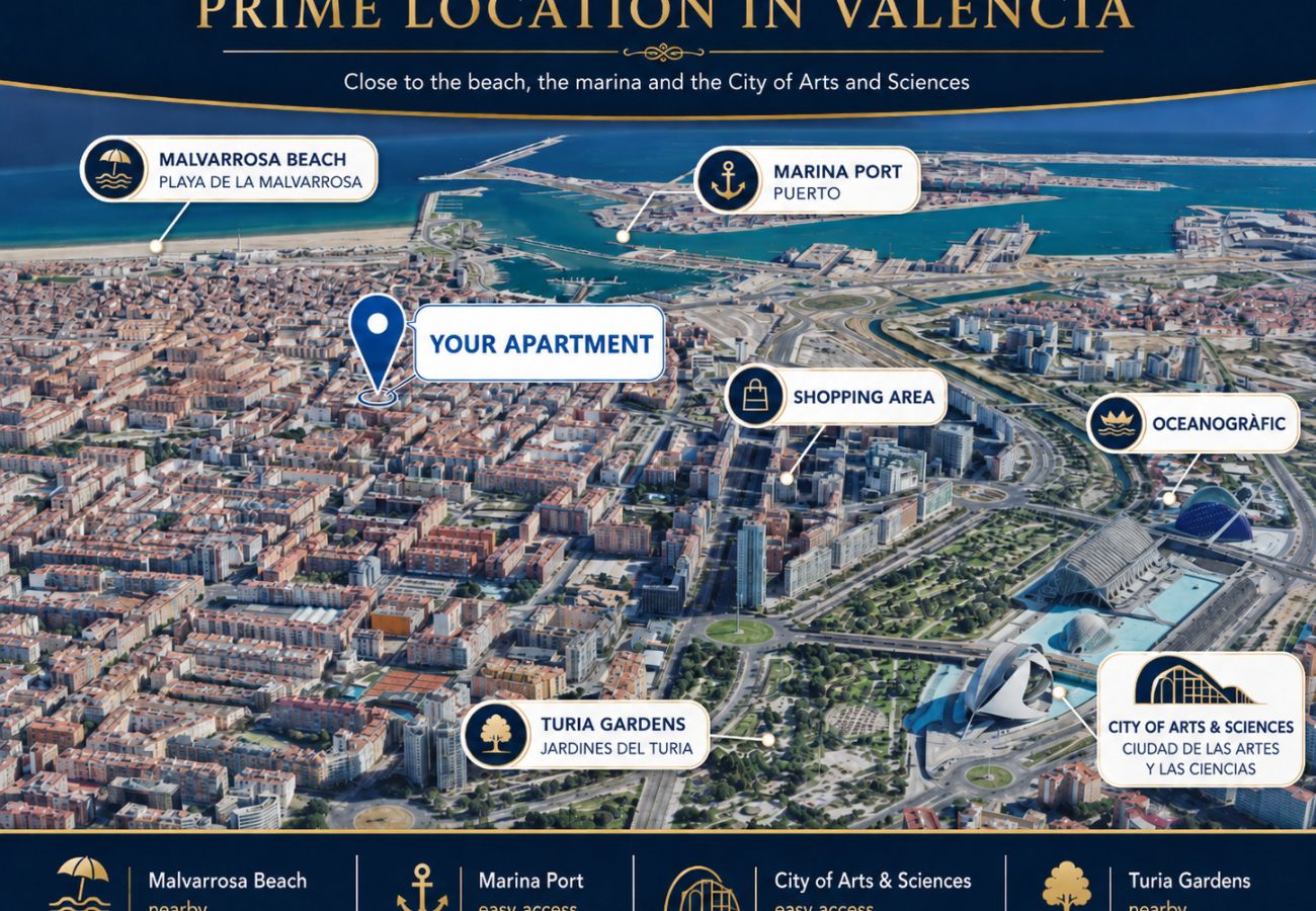 Apartamento en Valencia - The Maritime Studios | Cerca de la Playa y Puerto